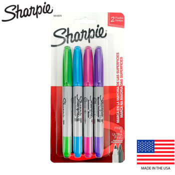 Kit 4 Caneta Sharpie Twin Ponta Dupla