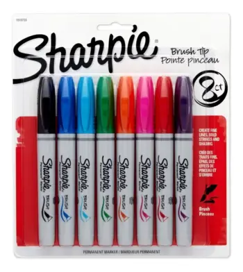 Marcador Permanete Blister C/8 - Sharpie Brush Tip