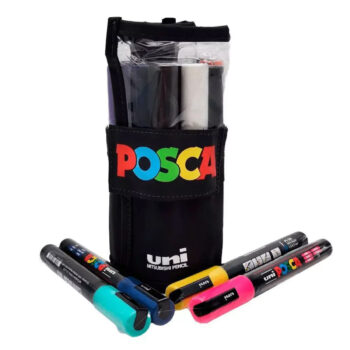 Estojo Caneta Posca Pc-5m Ponta Media 2.5Mm com 12 Cores